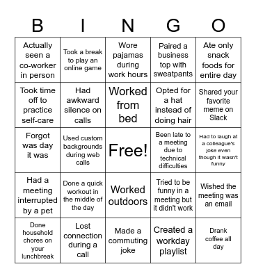 Never Have I Ever BINGO Card