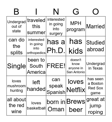 Veritas Bingo Card