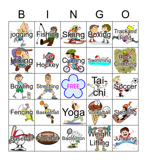 9-Sports Bingo Card