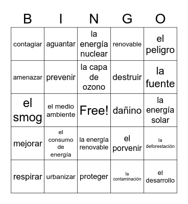 La ecología p158 Bingo Card