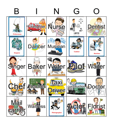 10-JOBS Bingo Card
