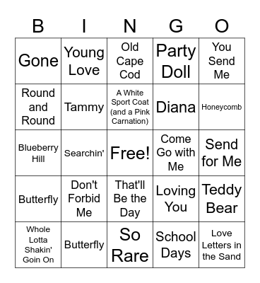 1957 Billboard Bingo Card