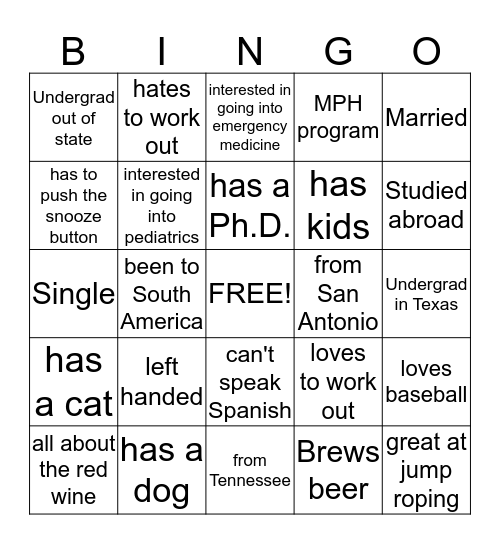 Veritas Bingo Card