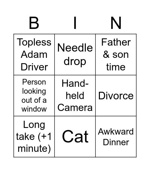 Bin Bingo Card