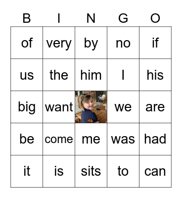 Charlotte Sight Words Bingo Card