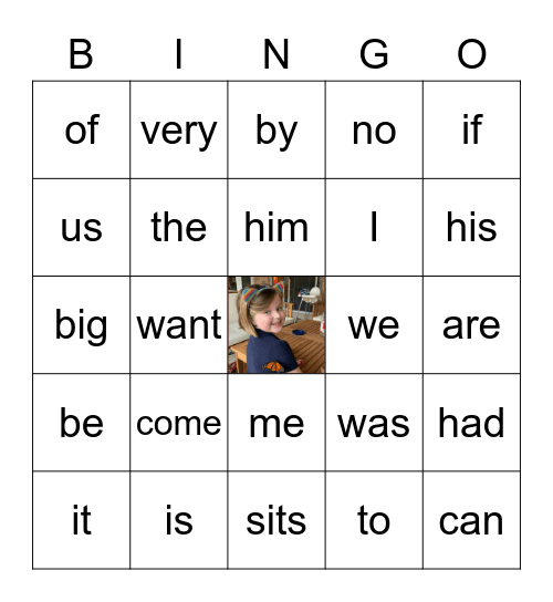 Charlotte Sight Words Bingo Card