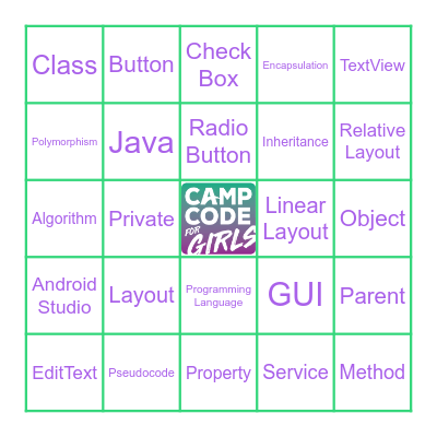 Camp Code Bingo Card