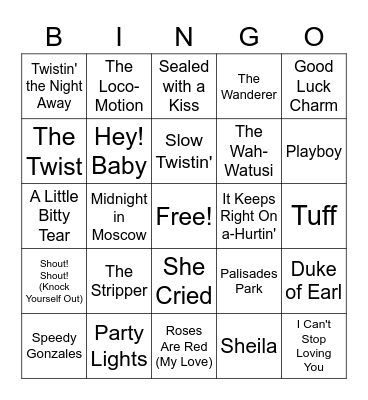 1962 Billboard Bingo Card