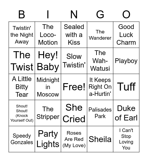 1962 Billboard Bingo Card