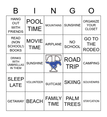 SPRING BREAK BINGO Card