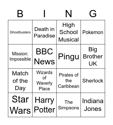 Themes 1 Bingo Card