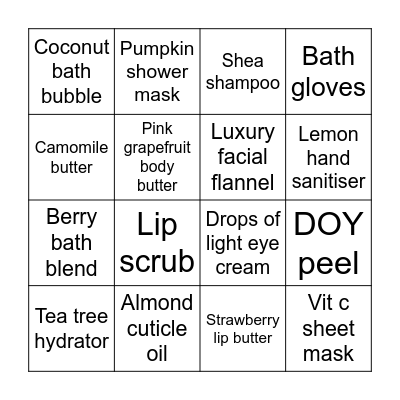 Simply Beau BSAH Bingo Card