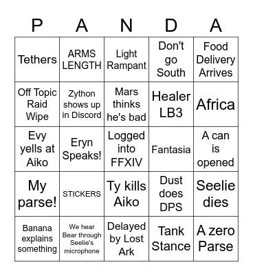 Raid time with Aiko! Bingo Card
