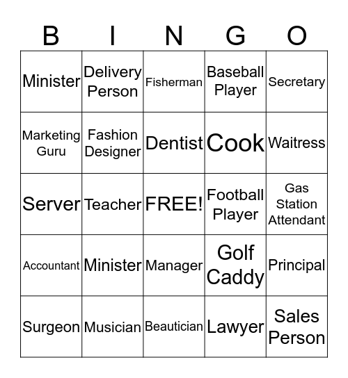 Fishers of Men Bingo Card