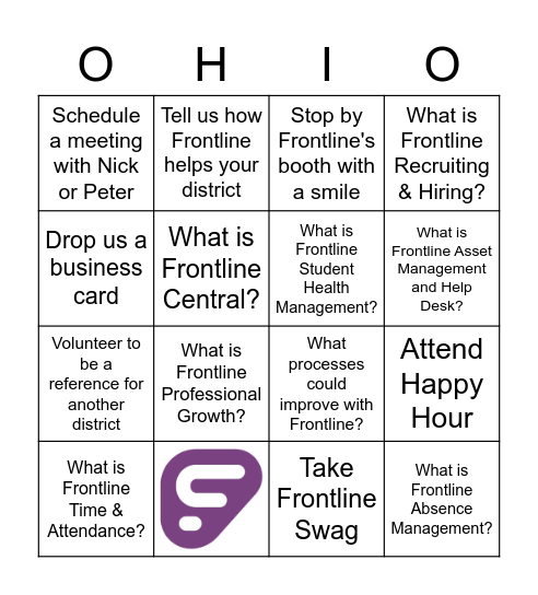 Frontline Bingo Card