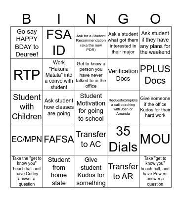 Friday Finance Bingo!!! Bingo Card