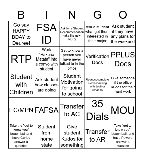 Friday Finance Bingo!!! Bingo Card