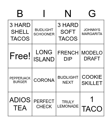 JOHNNYS BINGO Card