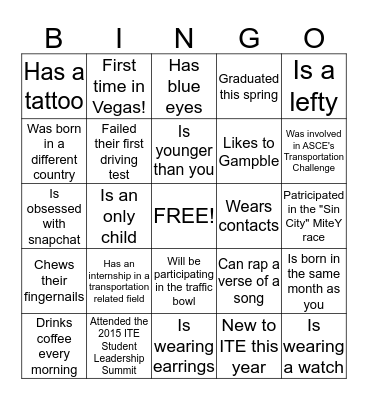 Find Someone Who... Bingo Card