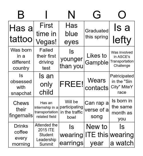 Find Someone Who... Bingo Card