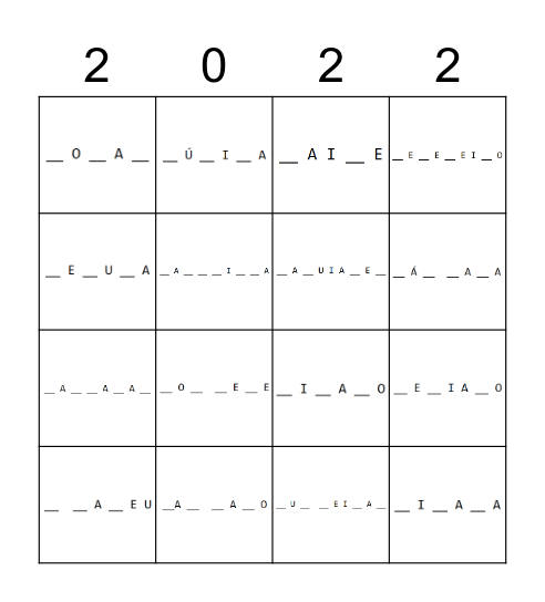 Bingo de Carnaval Bingo Card