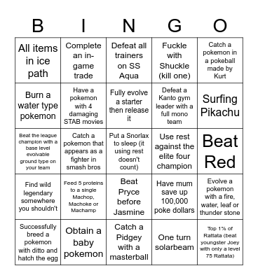 Heart gold randomiser bingo Card