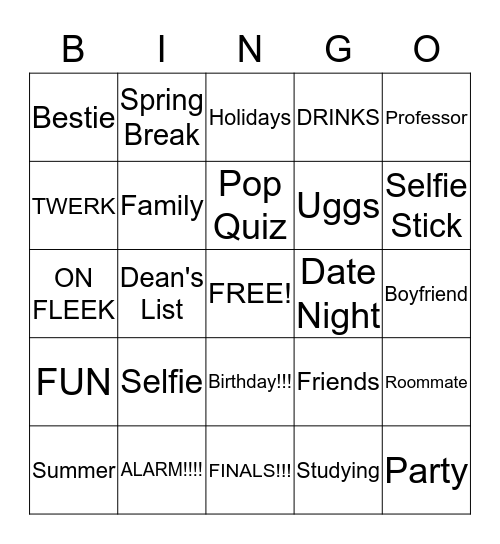HASHTAG Bingo Card