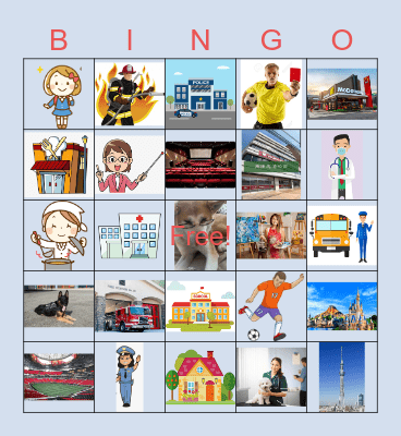 Jobs and places Bingo Card