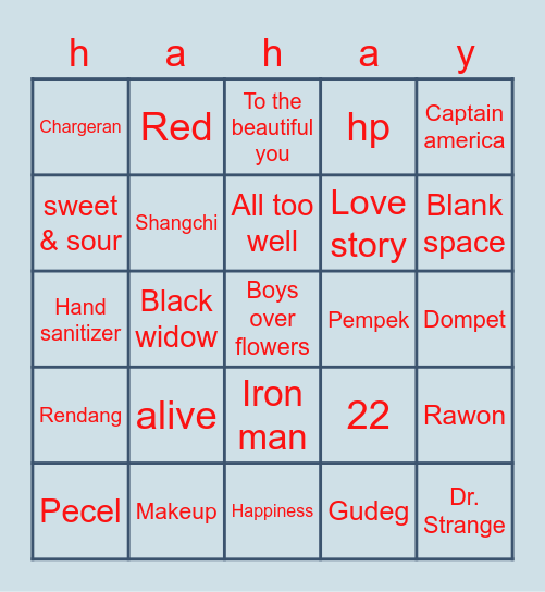 Main!!!! Bingo Card