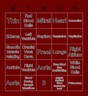 Heart BINGO Card