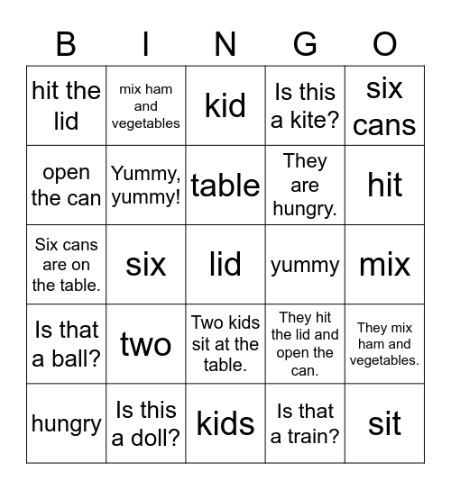 Dino 1A 6 Alternate Version Bingo Card