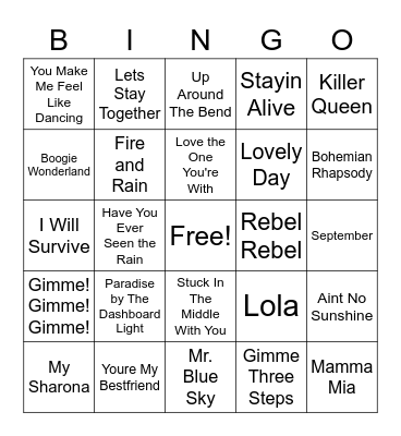 70s #3 Bingo Card
