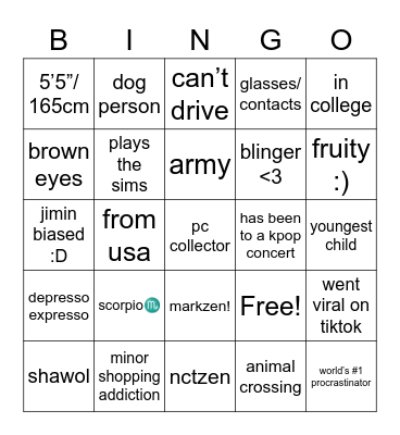 Rocky’s Bingo! Bingo Card