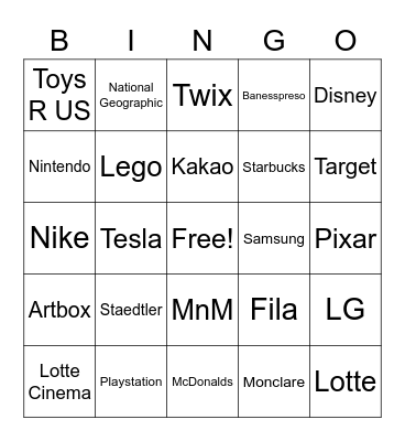 Companies Bingo Card