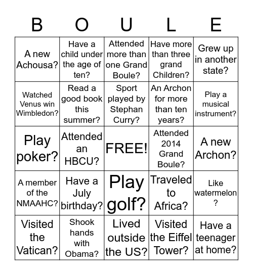 Boule Bingo Card