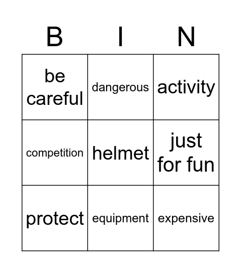 aim high Bingo Card