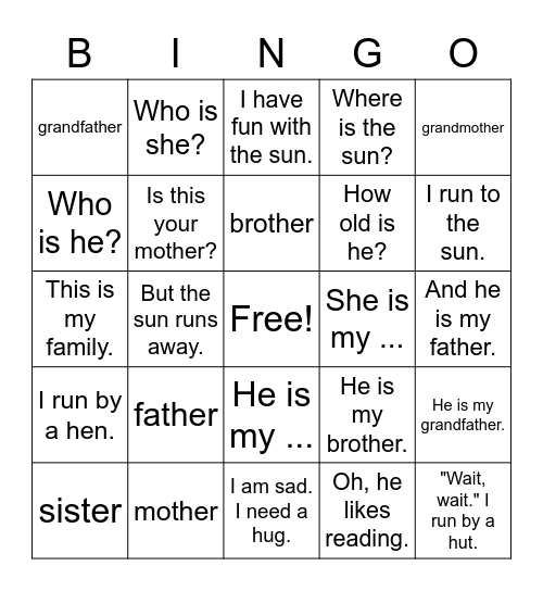 Dino 1A 11 Bingo Card