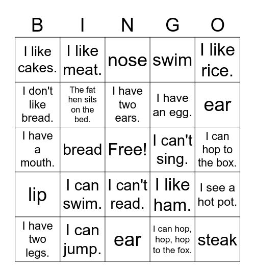 Dino 1A Revision 7-9 Bingo Card