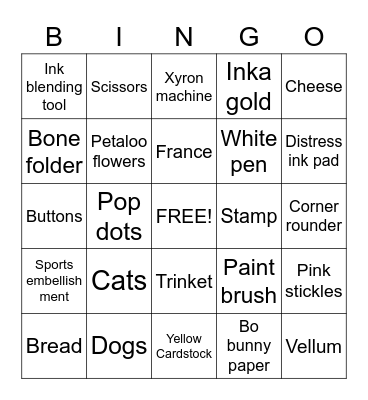 Reverse Bingo Card