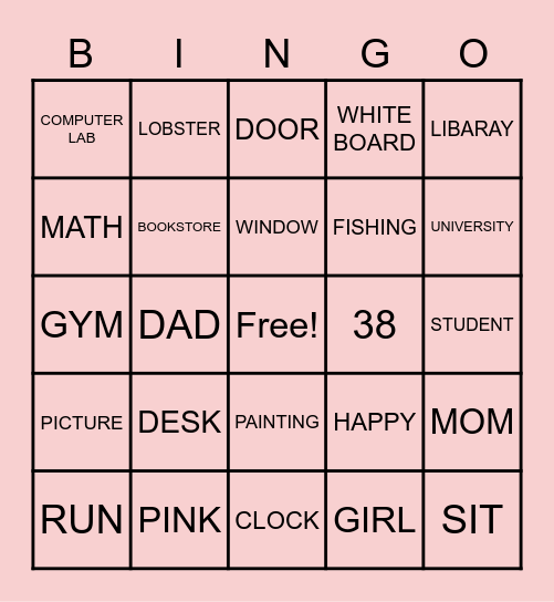 ASL REVIEW BINGO Card