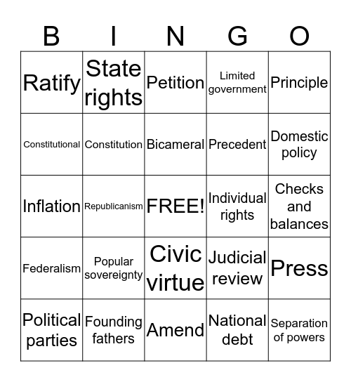 3rd 6 Weeks Vocabulary Bingo Card
