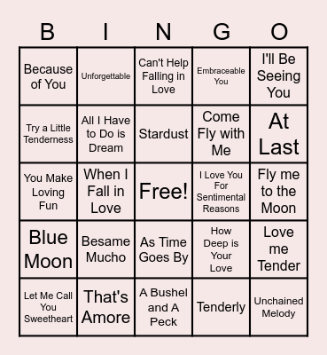 Valentine's Bingo Card
