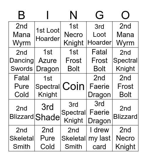 Sapphiron Bingo Card