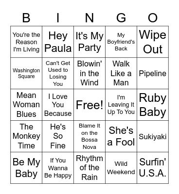 1963 Billboard Bingo Card