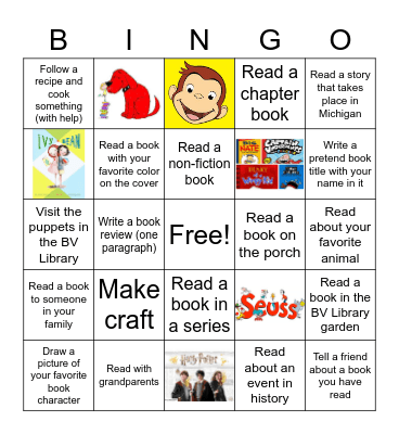 Bay View Children's Summer Reading Bingo 2022 Bingo Card