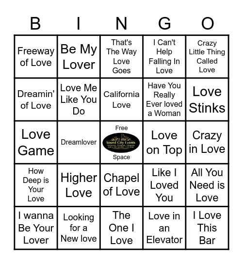 K Pub "Love It" Bingo Card