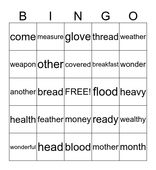 Ambiguous words Bingo Card