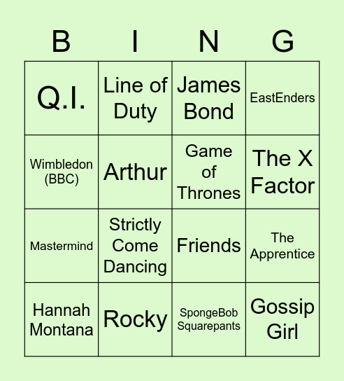 Themes - round 2 - 4x4 Bingo Card