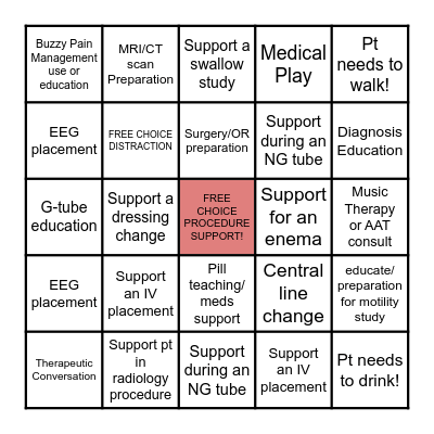 HAPPY CHILD LIFE MONTH!! Bingo Card