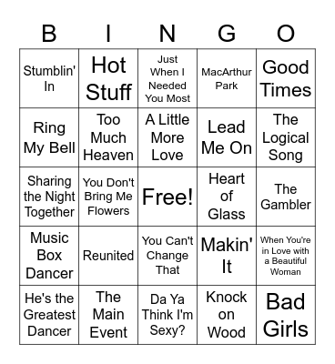 1979 Billboard Bingo Card